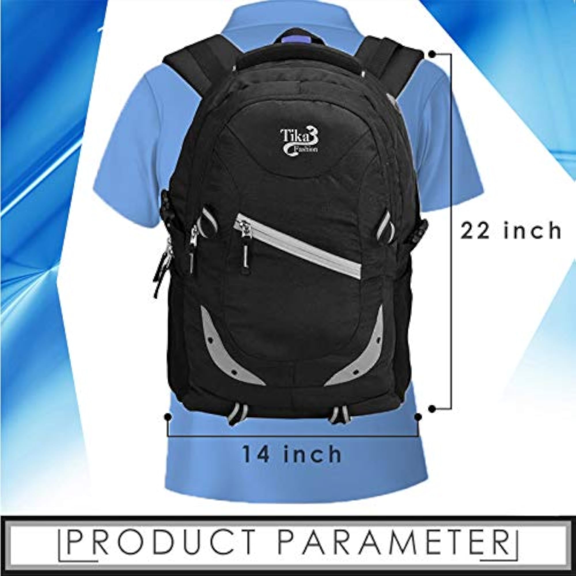 Stylish Black Laptop Casual Backpack for School and College